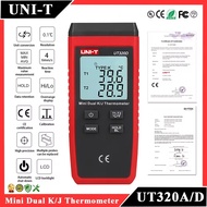 UNI-T UT320A UT320D Digital Thermometer Mini Dual K/J Type Thermocouple Thermometer -50℃ to 1300℃ Hi