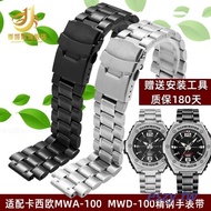 ~~ Stainless Steel Strap Suitable for Casio Black Samurai 5577 MWA-100H MWD-100 Men's Stainless Steel Watch Strap