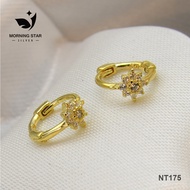 Morning Star 2022 Arrival Gold Plated / 925 Italy Silver Elegant erfly Clip Earrings NT175