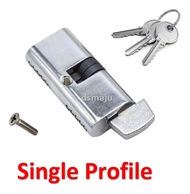DSMAJU 41055 Aluminium Door Hook Lock Aluminium Sliding Door Swing Door Lockset Cylinder Profile Kun