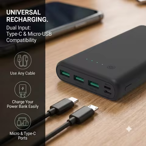 20000mAh Power Bank PD 18W Fast Charging Portable External Battery Charger for Xiaomi Poco iPhone Sa