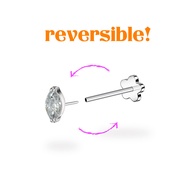 Flower/Marquise Reversible Earring (1 Piece)