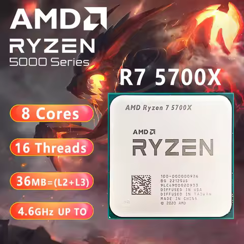 ​New AMD Ryzen 7 5700X R7 5700X  3.4 GHz Eight-Core Sixteen-Thread CPU Processor 7NM L3=32M 100-0000