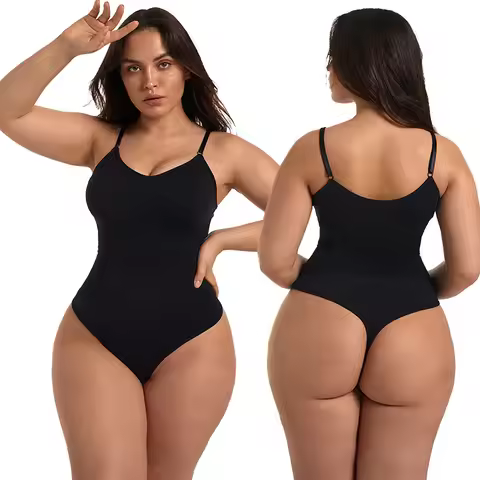 Seamless Shapewear Bodysuit Tummy Control Full Body Shaper Belly Lift Hip Enhancer Thong Briefs Susp