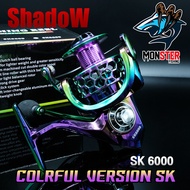 รอกตกปลา รอกสปินนิ่ง FISHING REEL COLRFUL VERSION SK1000-6000 by SHADOW (สีไทเทเนี่ยม)