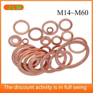 ((JLMM) Extra Large Copper Sealing Ring Metal Flat Gasket M14~M60 Sealing Ring Marine Copper Gasket 