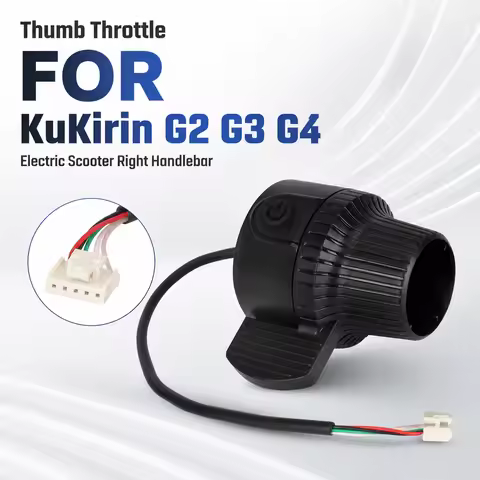 Thumb Throttle Accelerator with Power Button 59x70mm 21.8mm Clamp 285mm 4-Pin Cable for KuKirin G2 G