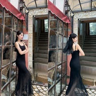 KANYA - Fisahtail Dress เดรสยาวหางปลา จับจีบปลายกระโปรง ปรับสายได้ ใส่ได้หลากหลายโอกาส