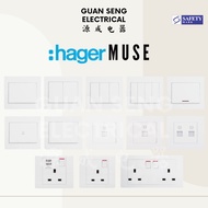 [SG Seller] Hager Muse Switch and Socket White | Guan Seng Electrical