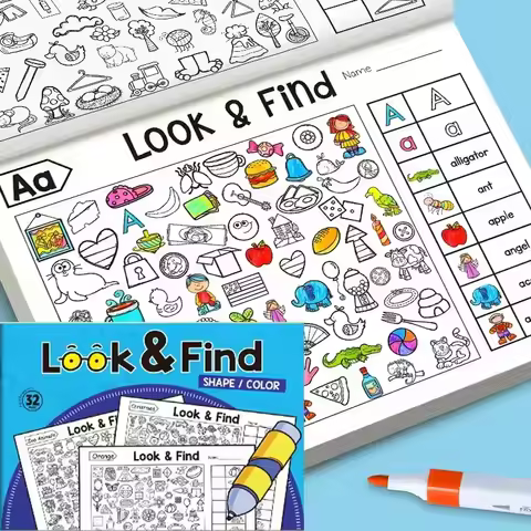 Kids Search and Find Activity Book Fun Coloring Book Visual Perception Training Focus Attention Lear