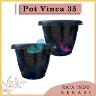 Pot Gentong Vinca 35 Hitam Pot Plastik Bunga Jumbo Besar Murah Tanaman