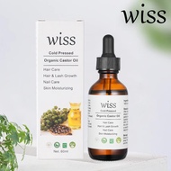 Wiss Cold Pressed Organic Castor Oil 60ml Hair Growth Deep Moisturizing Rejuvenates Skin Nail Care Body Oil