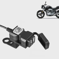 Universal Dual USB Port 12V Waterproof Motorbike Motorcycle Handlebar Charger 5V 1A/2.1A Adapter Pow