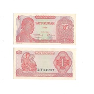 uang kuno indonesia 1 rupiah 1968 seri soedirman - extra fine