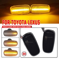 2 Pieces LED Side Signal Light Turn Signal Light Suitable for Toyota Land Cruiser Pris Kluger Wish A