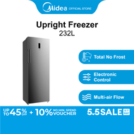 Midea MCF232 Silver Upright Freezer, 232L, Energy Rating A+