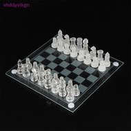 VHDD 1Set Craft Crystal Glass Chess Set Acrylic Chess Board Anti-broken Chess Game SG