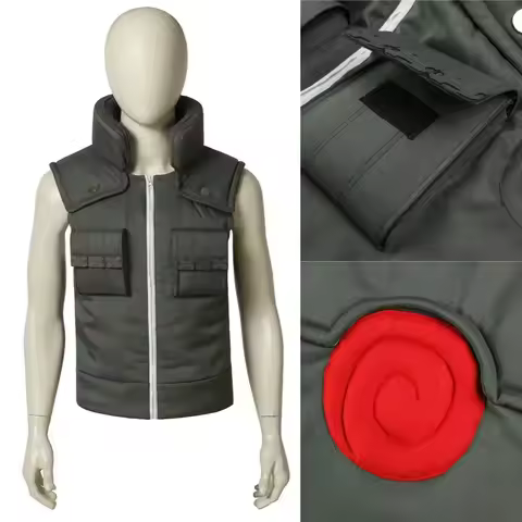 Army Green Kakashi Cosplay Costume Halloween Man Kakashi Vest Cotton-padded Coat Comic Con Anime Clo