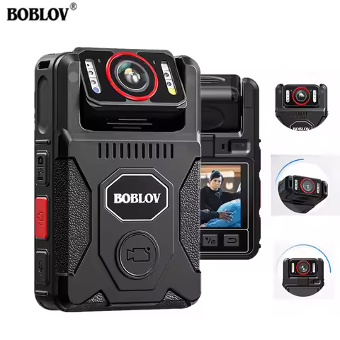 BOBLOV M7 Pro 256GB 1080P HD Body Camera with 180 Rotatable Lens GPS Body Cam 14 Hours Video Recordi
