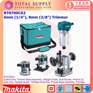 RT0700C / RT0700CX2 MAKITA 6mm (1/4"), 8mm (3/8") Trimmer RTC0700 RT070