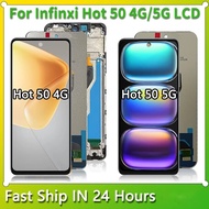 YY จอ LCD แบบดั้งเดิมสำหรับ Infinix Hot 50 4G กระจกกันรอยดิจิตอลสัมผัสหน้าจอ LCD X6882สำหรับการเปลี่