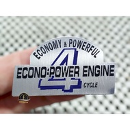 ECONO POWER ENGINE PLATE STAINLESS STEEL EMBLEM SIZE 50mm x 28mm