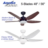 FREE DELIVERY Aeroair Ceiling Fan DC Motor AA528i 5 Blades 48 Inch 56 Inch Wood Color Blade