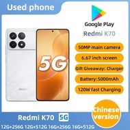 SmartPhone Redmi k70 5g 12GB+256GB 16GB+256GB 12GB+512GB 16GB+512GB unlock used Phone