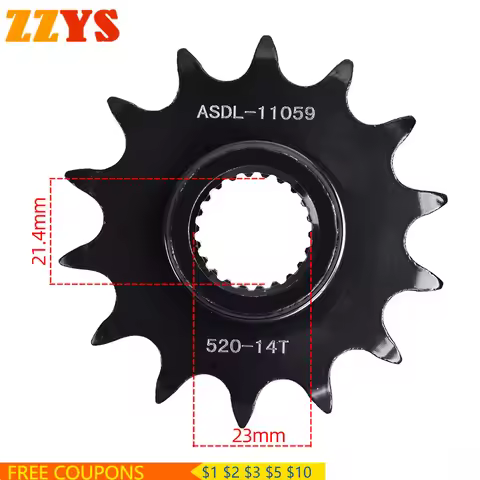 520 14T 14 Tooth 250cc Motorcycle Front Sprocket Gear Wheel Cam Pinion For Yamaha ATV YFM250 YFM250R