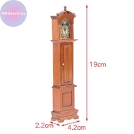 Alittlesetrtop 1:12 Dollhouse Miniature Wood Floor Clock Grandfather Clock Doll Furniture Model SG