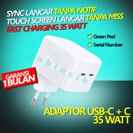 35 Watt IPH ADAPTOR FAST CHARGING Dual USB C IPH CHARGER/ - Iph Adapter - Shell - Head - Charger Hea