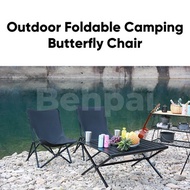 Outdoor Camping Glamping  Steel Folding Butterfly Chair Beach Lazy Backrest Leisure recliner beach c