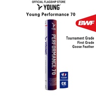 [YOUNG] PERFORMANCE 70 Tournament Grade Highest Quality Goose Feather Shuttlecock Badminton BWF