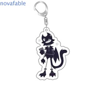 NOVAFABLE​ Miss Circle Acrylic Keyring, Acrylic Zip Fundamental Paper Education Keychain, Anime Char
