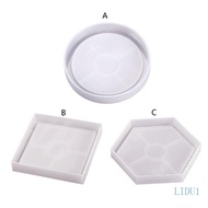 LIDU1 Epoxy Resin Coffee Placemat Mold Suitable for Home Decoration Table Wine Tray