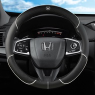 【Honda】ปลอกหุ้มพวงมาลัยรถยนต์หนังสำหรับ Accord City Civic Brio Jazz Freed CR-V HR-V Jade Odyssey อุปกรณ์เสริม
