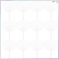 20 Pcs Circular Fan Material Delicate Chinese Style .00X24.00X0.50CM White PP junshaoyipin