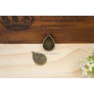 Bronze Bottom Holder 18 * 25mm-A374 Single Hole Water Droplet/Time Gemstone/Gemstone Piece Accessori