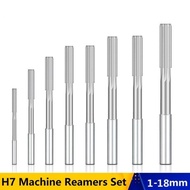 1PC HSS H7 Machine Reamers 1-18mm Straight Shank Chucking Reamer Metal Cutter Tool Straight Reamer