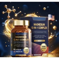 Vegan Magnesium Complex Capsules, 12-in-1 Multi-Source Blend 700mg for Daily Wellness