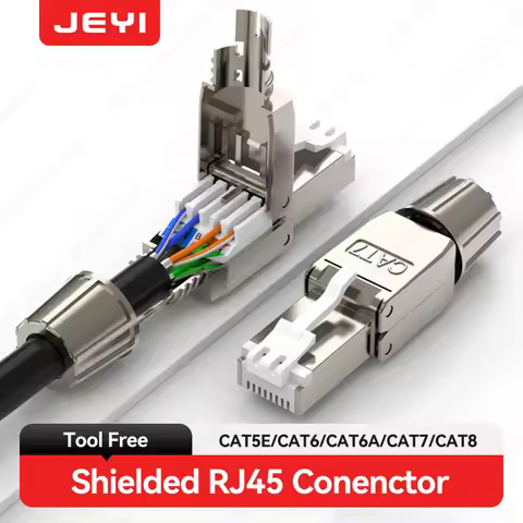 JEYI CAT7 6A RJ45 Connector 8P8C STP Shielded Field Termination Plug Ethernet Plug 23-26AWG Networki