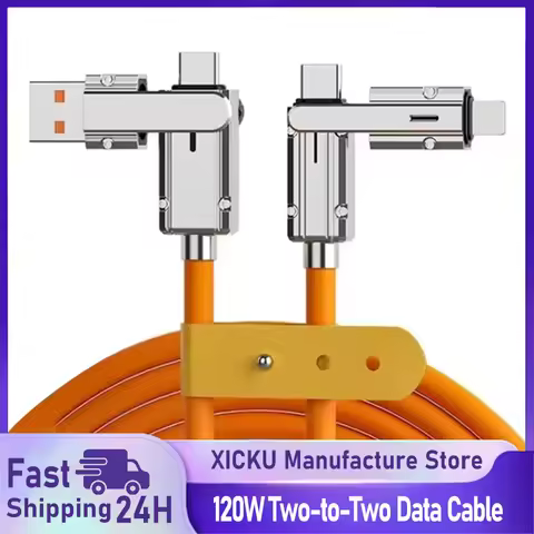 4 In 1 120W USB Type C to Type C PD Cable 3 IN 1 PD 100W Fast Charging Data Cable For iPhone Samsung