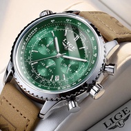 LIGE New Leisure Men's Multi-Functional Watch Aviation Chronograph Quartz WaterProof Watch