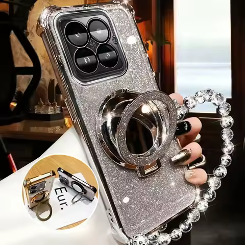 Hot 60 Pro Shockproof Glitter Bracelet Magnetic Phone Holder Case For Infinix Hot 60 Pro Plus Hot60 