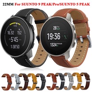 22mm Leather Sport Watch Strap For SUUNTO 9 PEAK Pro Smartwatch Watchband SUUNTO 5 Peak Bands Bracelet Replace Oneplus Wristband