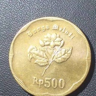Uang kuno 500 Rupiah bunga melati 