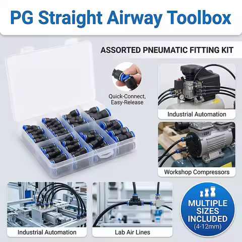 61PCs Boxed PG Pneumatic Connector Air Pipe 4mm 6mm 8mm 10mm 12mm PG8-6 PG10-8 PG6-4 PG8-4 PG10-6 PG