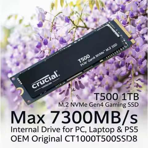 Crucial T500 1TB Gaming M.2 NVMe PCIe 4.0 SSD, 7300MB/s Max Speed, Fits PC, Laptop & PS5, OEM Origin