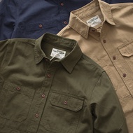 Autumn Engineer Shirt Jacket American Style Military Green Tough Guy Men's Long Sleeve