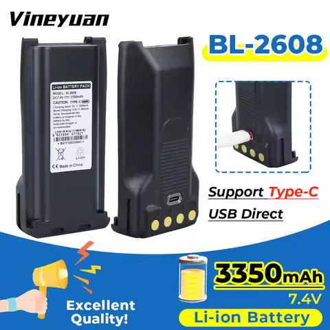 3350mAh BL2608 Type-C USB Rechargeable LI-ION Battery for Hytera TC-700 TC-700P TC-710 TC-720 TC-780